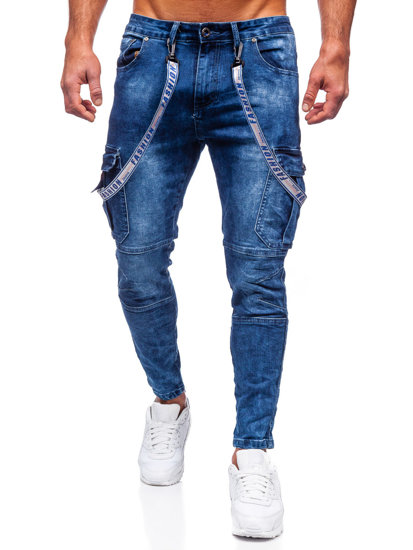 Bolf Herren Jeanshose Cargohose Dunkalblau  TF095