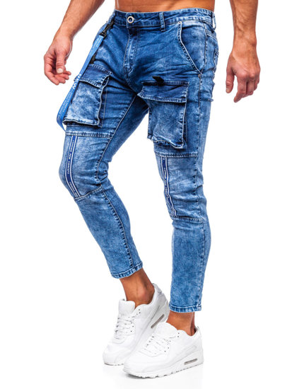 Bolf Herren Jeanshose Cargohose DunkalblauTF145