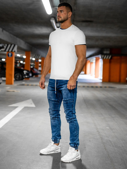 Bolf Herren Jeanshose Cargohose Dunkelblau  TF132