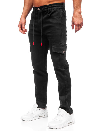 Bolf Herren Jeanshose Cargohose Schwarz  9503