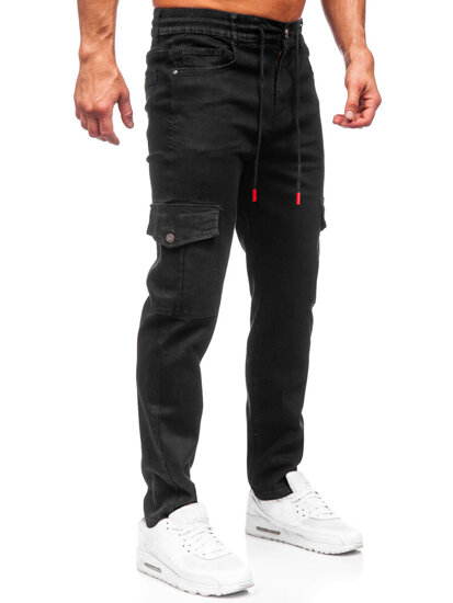 Bolf Herren Jeanshose Cargohose Schwarz  9503