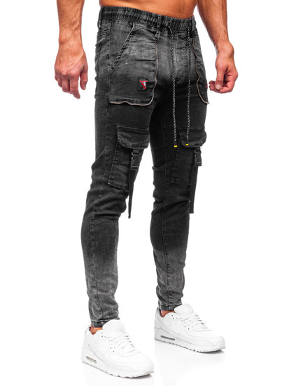 Bolf Herren Jeanshose Cargohose Schwarz  TF167