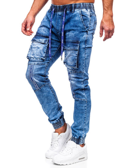 Bolf Herren Jeanshose Jogger Pants Cargohose Dunkelblau  TF143