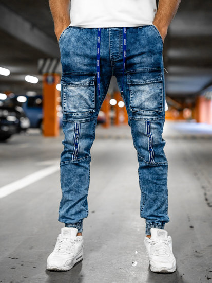 Bolf Herren Jeanshose Jogger Pants Cargohose Dunkelblau  TF143