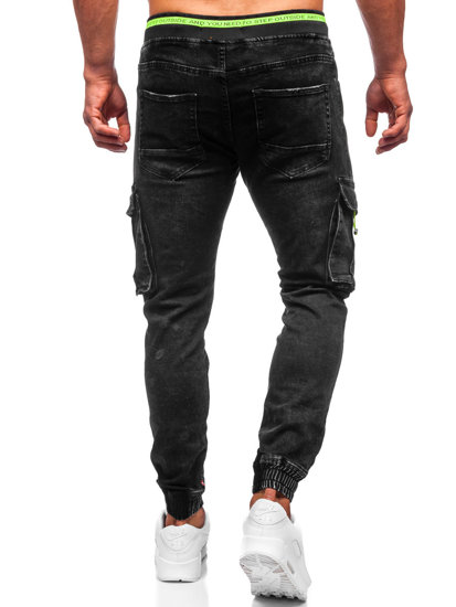 Bolf Herren Jeanshose Jogger Pants Cargohose Schwarz  KA9581