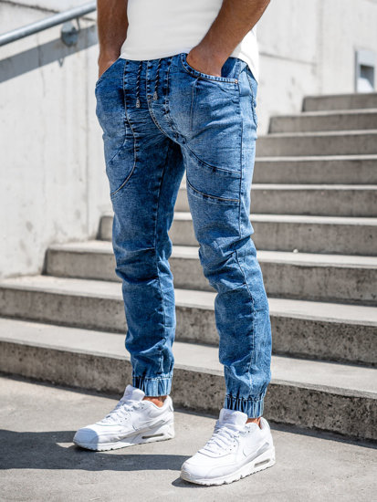 Bolf Herren Jeanshose Jogger Pants Dunkelblau  K10001-1