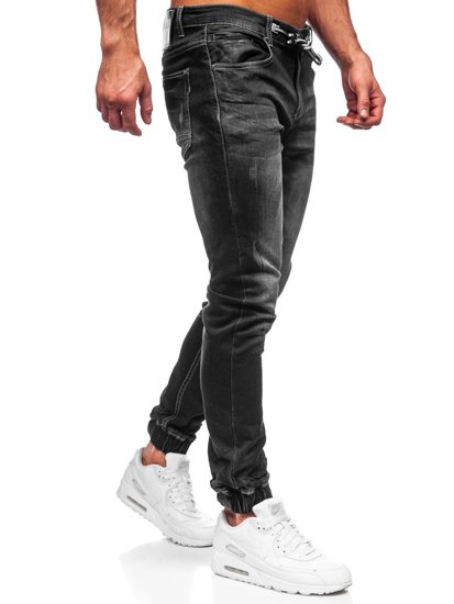 Bolf Herren Jeanshose Jogger Pants Schwarz  30051S0