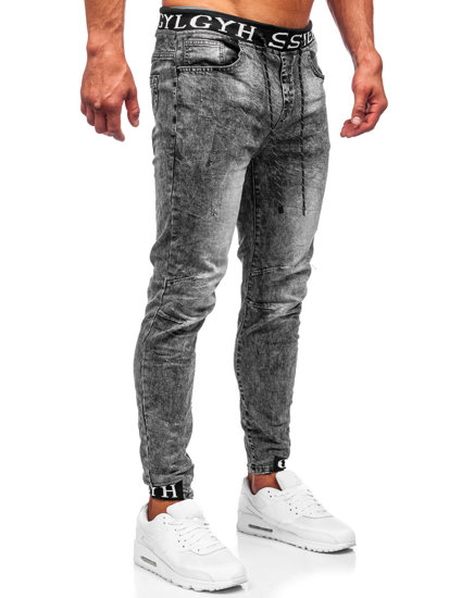 Bolf Herren Jeanshose Jogger Pants Schwarzgrau KA1131-6