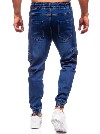 Bolf Herren Jeanshose Joggers Cargohose Dunkelblau 8101