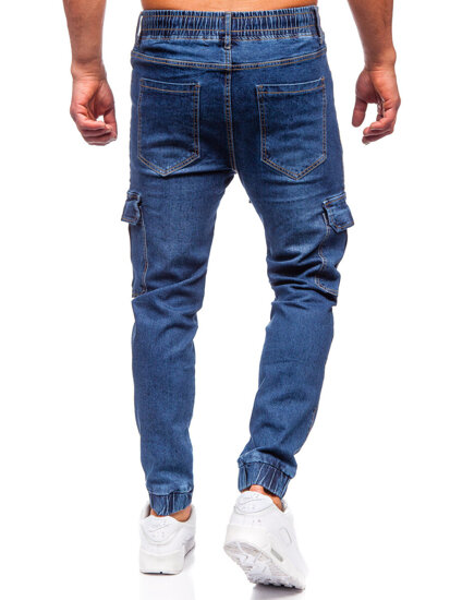 Bolf Herren Jeanshose Joggers Cargohose Dunkelblau 8118