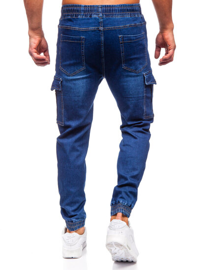 Bolf Herren Jeanshose Joggers Cargohose Dunkelblau 8123