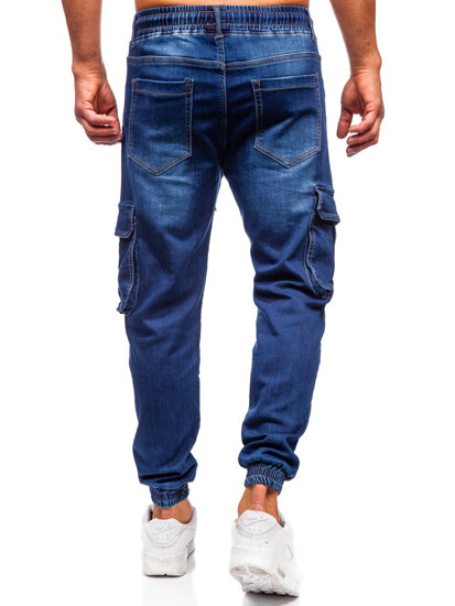 Bolf Herren Jeanshose Joggers Cargohose Dunkelblau 8166