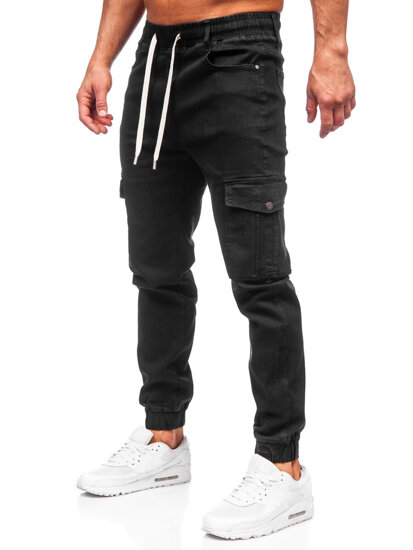 Bolf Herren Jeanshose Joggers Cargohose Schwarz  8110