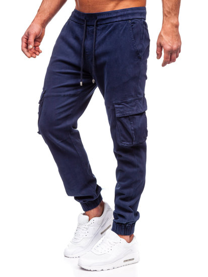 Bolf Herren Jeanshose Joggers Cargohse Dunkelblau  MP0105BS