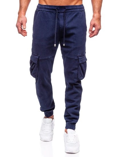 Bolf Herren Jeanshose Joggers Cargohse Dunkelblau  MP0105BS