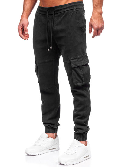 Bolf Herren Jeanshose Joggers Cargohse Schwarz  MP0105N