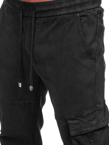 Bolf Herren Jeanshose Joggers Cargohse Schwarz  MP0105N