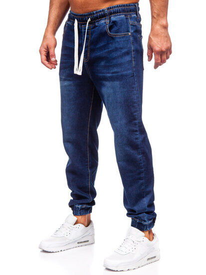 Bolf Herren Jeanshose Joggers Dunkalblau  8116