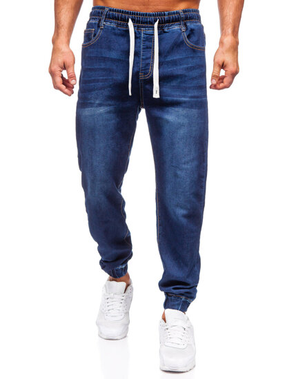 Bolf Herren Jeanshose Joggers Dunkalblau  8116