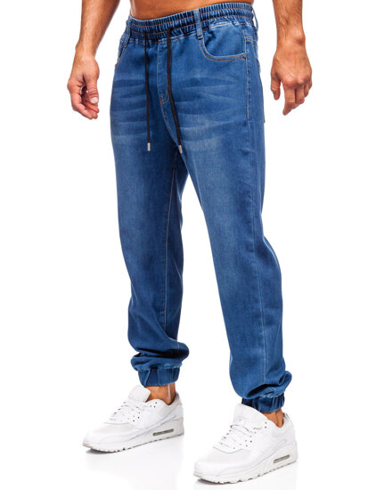 Bolf Herren Jeanshose Joggers Dunkelblau 8151