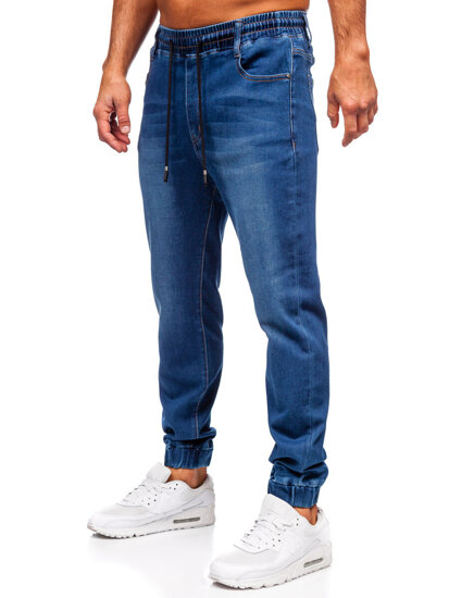 Bolf Herren Jeanshose Joggers Dunkelblau 8152