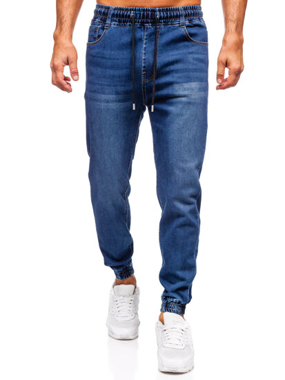 Bolf Herren Jeanshose Joggers Dunkelblau 8163