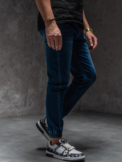 Bolf Herren Jeanshose Joggers Dunkelblau 8163A1