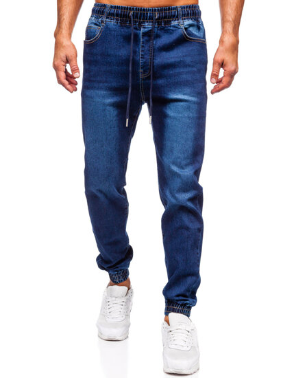 Bolf Herren Jeanshose Joggers Dunkelblau 8168