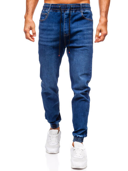 Bolf Herren Jeanshose Joggers Dunkelblau 8169