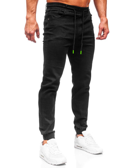 Bolf Herren Jeanshose Joggers Schwarz  8105