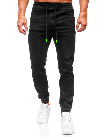 Bolf Herren Jeanshose Joggers Schwarz  8105