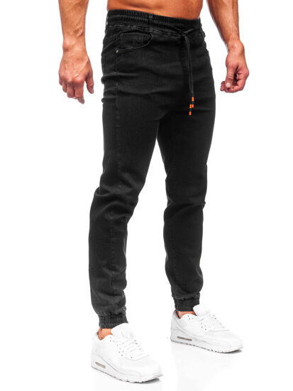 Bolf Herren Jeanshose Joggers Schwarz  8112