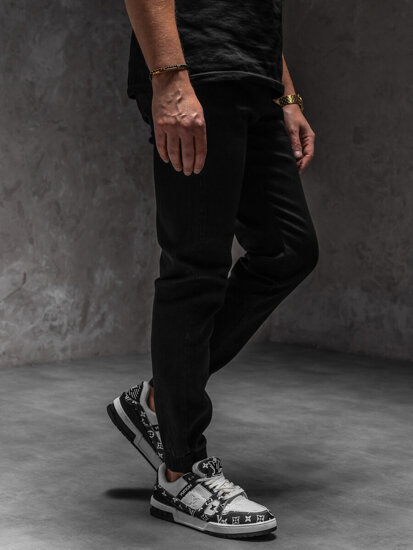 Bolf Herren Jeanshose Joggers Schwarz  8160A1