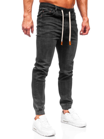 Bolf Herren Jeanshose Joggers Schwarz  9070