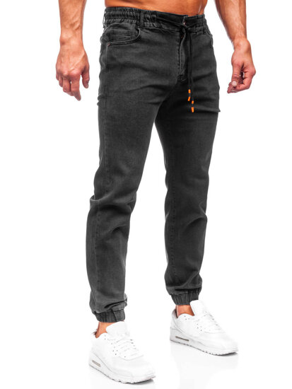 Bolf Herren Jeanshose Joggers Schwarz  9101