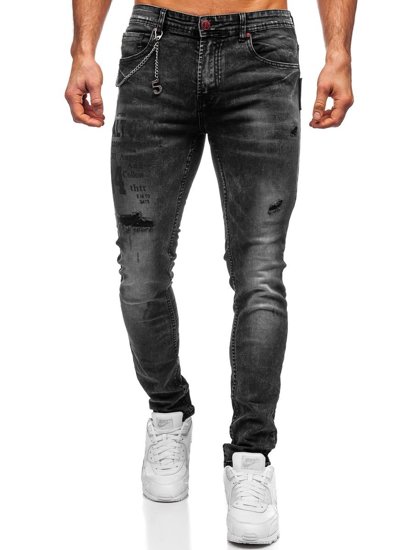 Bolf Herren Jeanshose Schwarz slim fit 60027W0