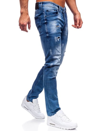 Bolf Herren Jeanshose regular fit Dunkelblau  4013