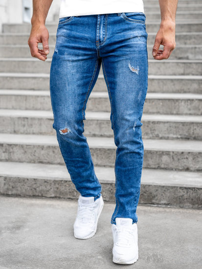 Bolf Herren Jeanshose regular fit Dunkelblau K10006-1