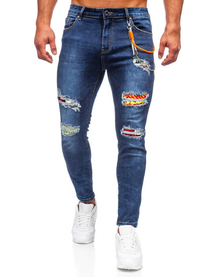 Bolf Herren Jeanshose regular fit Dunkelblau TF093