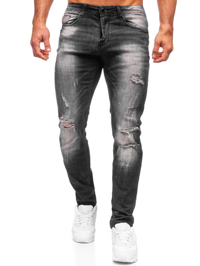 Bolf Herren Jeanshose regular fit Schwarz  MP002N