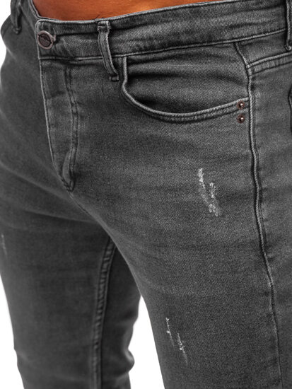 Bolf Herren Jeanshose regular fit Schwarzgrau  6073