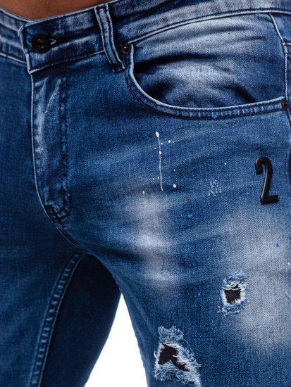 Bolf Herren Jeanshose regulat fit Dunkelblau  4002