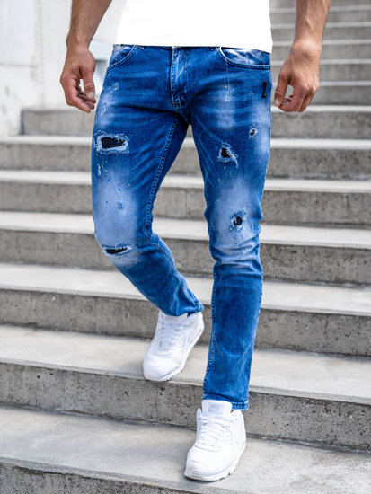 Bolf Herren Jeanshose regulat fit Dunkelblau  4002