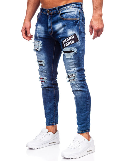 Bolf Herren Jeanshose skinny fit Dunkelblau  E7790B