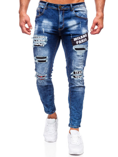 Bolf Herren Jeanshose skinny fit Dunkelblau  E7790B