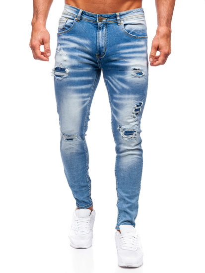 Bolf Herren Jeanshose skinny fit Dunkelblau  E7869B