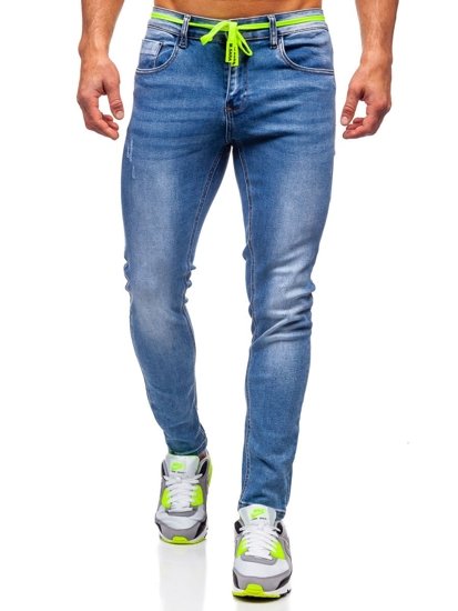 Bolf Herren Jeanshose skinny fit Dunkelblau  KX555