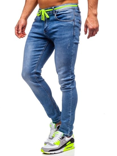 Bolf Herren Jeanshose skinny fit Dunkelblau  KX555