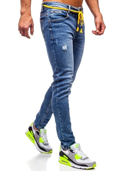 Bolf Herren Jeanshose skinny fit Dunkelblau  KX565