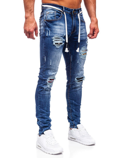 Bolf Herren Jeanshose slim fit Dunkelblau  E7789